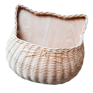 Juego de 2 Cestas de Ratán Marrón de Diferentes Tamaños con Acabado Natural, Perfectas para Almacenamiento de Alimentos y Accesorios para el Hogar, con Asa Negra - Product Image 5