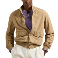 Blouson Homme Grande Taille XL Imperméable Coupe-Vent Réversible en Daim et Tissu Toile Respirant Écologique à Motif Uni