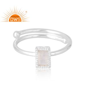 Anillo de piedras preciosas de Luna arcoíris Natural de Plata de Ley 925, joyería personalizada para mujer, regalo para ella - Product Image 3