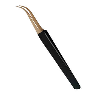 Pinzas de extensión de pestañas de acero inoxidable de alta calidad Pinzas de salón para extensión de pestañas Logotipo personalizado - Product Image 2