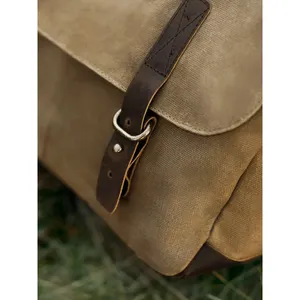 Heritage Custom Waxed <b>Canvas</b> Messenger Bag Promotional <b>Backpack</b> for Merchandising - Product Image 4