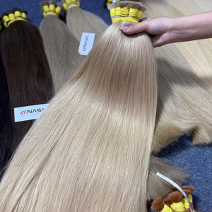 Bulk Vietnamese Human Hair Extensions Premium 60cm #<b>18</b> 1Kg <b>Hot</b> Blonde Color Straight Quality Super Double Drawn - Product Image 1
