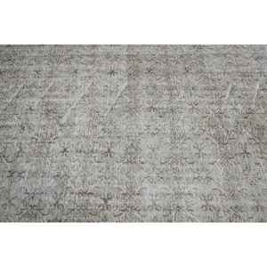 Alfombra Turca Vintage para Habitación de Adolescentes, Tapete de Retales Rectangulares de 5x8, Diseño de Respaldo de Látex, Lana Gris y Beige, Estilo Tabriz - Product Image 5