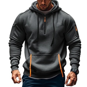 Sudadera con Capucha de Forro Polar para Hombre, Nueva Colección Otoño-Invierno, Estilo Deportivo y Casual, Resistente al Viento, Cómoda, Color Sólido, con Bolsillos y Cremallera en las Mangas - Product Image 6