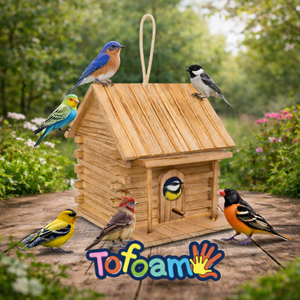 <span class=keywords><strong>Casa</strong></span> para Pájaros de <span class=keywords><strong>Madera</strong></span> Pulida, Moderna y Creativa, Decoración Navideña Multifuncional y Ecológica para Mesa, Pinturas Incluidas, Personalizable - Product Image 2