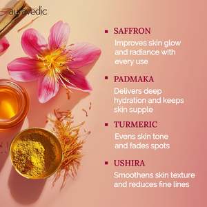 Crema Kumkumadi para el Cuidado Facial de la Piel, Crema Blanqueadora con Vitamina C y Arbutina, Ingredientes Principales: Ácido Hialurónico y Cúrcuma - Product Image 4