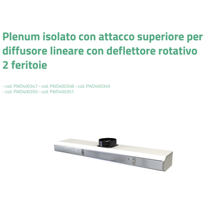 Diffusore Lineare in Alluminio Tecnosystemi, Deflettore Rotante a 2 Fessure, Griglia Isolata Rettangolare per Montaggio a Soffitto - Product Image 3
