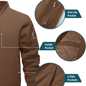 เสื้อแจ็กเก็ตทีมเบสบอลผ้าฝ้ายสีล้วนสำหรับนักเรียนมหาวิทยาลัย - Product Image 4