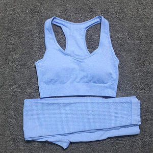 Ensemble de Yoga pour femmes en tissu Polyester Spandex, équipement de gymnastique, Fitness, vêtements actifs, à vendre - Product Image 6