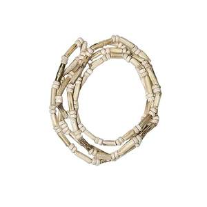 Authentique Hindou Tulsi Kanthi Collier Petite Graine Conception Grande Perle Bois Sacré Prière Méditation Pooja Cadeau pour Homme Or - Product Image 1