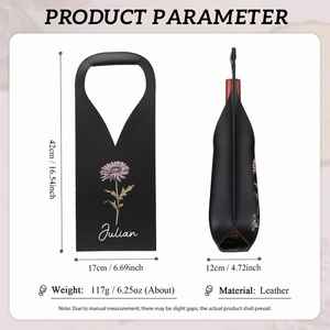 Luxury Genuine Leather Waterproof Wine <b>Bottle</b> <b>Carrier</b> Tote Bag with Protector Cover for Outdoor Use LWH-0010 - Product Image 4