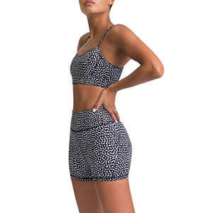 Conjunto de pantalones cortos de Sujetador deportivo personalizable de 2 piezas de alta calidad para mujer, ropa deportiva transpirable de secado rápido para Yoga y gimnasio, cintura media sólida - Product Image 3