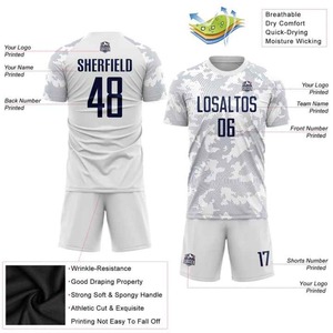 Uniformes de Fútbol Personalizados para Adultos, Conjunto Completo de Camiseta y Pantalones Cortos, 100% Poliéster, Ligeros, Transpirables, de Secado Rápido, para Equipos Personalizados - Product Image 3