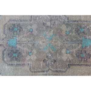 Vintage Turkish Rug, 1.3x3.3 ft Rug, <b>Brown</b> Camouflage <b>Wool</b> Rug - Product Image 5