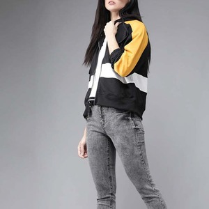 Sweat-shirts pour femmes tendance d'hiver, couleur contrastée, nouveau style, vente en gros, nouveau design, confortable, vente chaude, logo personnalisé, 100% coton - Product Image 3