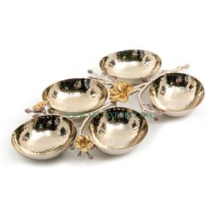 Bol décoratif de nourriture de mariage de table poli par miroir brillant avec des pieds en bois haut bol de nourriture de décor à la maison élégant de luxe de haute qualité - Product Image 4