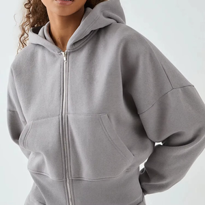 Conjunto de sudadera con capucha y cremallera para mujer y pantalones deportivos de pierna ancha, conjunto de dos piezas, ropa deportiva a juego - Product Image 3