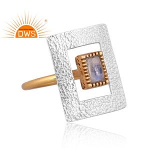 แหวนทองคำ18K ประดับดวงจันทร์สีรุ้งธรรมชาติงานดีไซน์ใหม่ล่าสุดทำด้วยมือแหวนวางซ้อนกันได้เครื่องประดับชั้นดีสำหรับเป็นของขวัญสำหรับผู้หญิง - Product Image 4