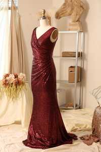 Robe de mariée antistatique rouge robe de soirée sans manches motif longue forme de corps pleine longueur robes de cocktail pour les événements - Product Image 2