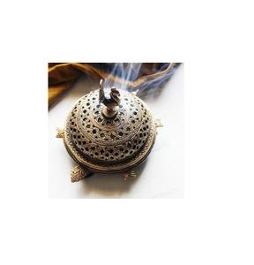 Brûleur d'encens en laiton fabriqué à la main de finition antique pour nettoyage spirituel méditation relaxation diffuseur d'aromathérapie pour Pooja - Product Image 4