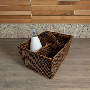TienPhong Vente en gros Rotin Organisateur à 3 compartiments/Porte-condiments avec poignée-Rangement tissé à la main pour cuisine et salle à manger - Product Image 5