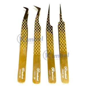 Pince à épiler d'extension de cils en acier inoxydable finition argentée de marque privée pointe pointue usage professionnel précision Durable 120mm - Product Image 3