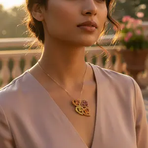 Rose Gold Plated Brass <b>Statement</b> Jewelry Trendy Opening Gemstone Cluster <b>Ring</b> for Women with Claw Inlay Setting - Product Image 3