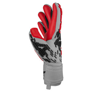 Mitaines de gardien de but personnalisées OEM, antidérapantes, avec coussin en mousse, sangle de poignet, protection des doigts, athlétiques, rouge et gris, doigts entièrement couverts - Product Image 3