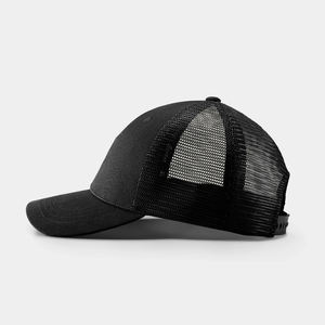 Custom <b>Black</b> Mesh Back Trucker Hat Adjustable Snapback Baseball <b>Cap</b> for <b>Men</b> Women with Breathable Design OEM ODM Logo - Product Image 3