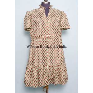 Mostly Stylish Looking <b>Top</b> Women's Night Sleep Wear Vintage hand block Print Indian Plus Size Casual <b>Dress</b> beach and homewear - Product Image 1