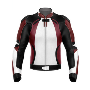 Chaqueta de Motocicleta de Cuero Hecha a Medida, Talla Grande, Cuello Alto, Logotipo Frontal, Secado Rápido, Ecológica y Transpirable - Product Image 1