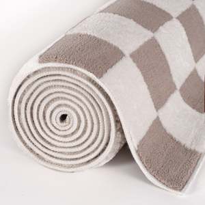 Alfombra Rectangular Minimalista de Yute Hecha a Máquina, 4m de Ancho, Alta Calidad, Diseño a Cuadros Beige - Product Image 6