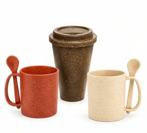 Juego de Vasos de Madera de Coco y Fibra de Bambú - Vajilla Sostenible y Duradera Libre de BPA de Brasil - Product Image 4