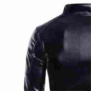 Chaqueta de cuero PU de alta calidad para hombre con apliques bordados completos diseño acolchado transpirable personalizable para uso en invierno - Product Image 5