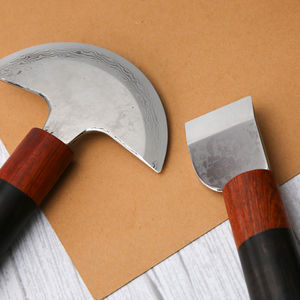 Curved <b>Blade</b> Leather <b>Knife</b> for Professional <b>Craft</b> Cutting Leather Working <b>Knife</b> Ergonomic Design Durable <b>Blade</b> - Product Image 2