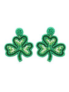 Shamrock-pendientes con cuentas, negro - Product Image 5