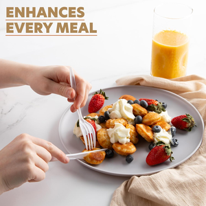 Couteaux, fourchettes et cuillères en plastique biodégradable, imperméables, robustes, écologiques, jetables, 100% compostables - Product Image 2