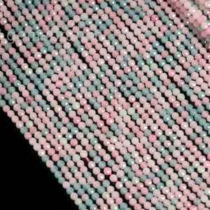 Perles de pierres précieuses rondes à facettes en multi-morganite naturelle pour la fabrication de bijoux Perles de pierre de morganite aigue-marine en gros de 2mm en vrac de 13 pouces - Product Image 5