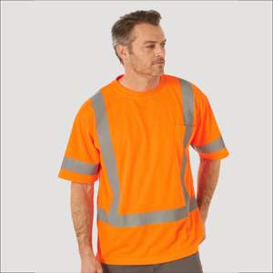 T-shirts de sécurité pour hommes de la meilleure qualité, logo personnalisé, bandes réfléchissantes, t-shirts haute visibilité pour hommes pour la construction - Product Image 2