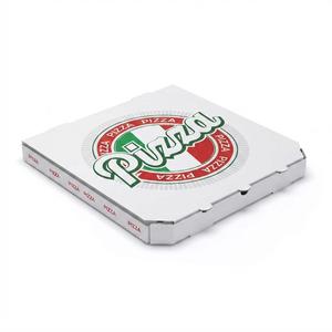 Boîte d'emballage pour pizza en carton ondulé blanc avec logo personnalisé, vente en gros, style italien, pour la livraison de plats à emporter, conteneurs de stockage - Product Image 2