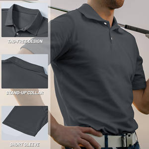 Polos informales suaves de manga corta para hombre, polos cómodos de poliéster y algodón con estampado de logotipo personalizado de fábrica, polos para hombre - Product Image 2