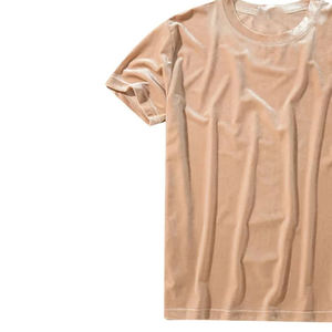 T-shirt d'été personnalisé de haute qualité en polyester doux en velours vierge à col rond et manches courtes pour hommes - Product Image 3