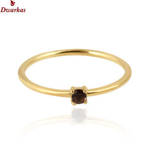 Anillo minimalista de plata de ley fina para mujer, piedra de ojo de tigre Natural, piedra preciosa, joyería personalizada clásica para boda, venta al por mayor - Product Image 3