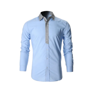 Camisa de Vestir Casual para Hombre, Manga Larga, Algodón y Poliéster, Camisa de Trabajo para Oficina, Camisetas al por Mayor - Product Image 1