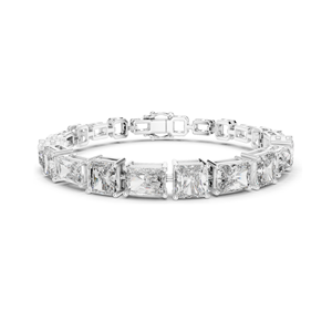 13.44 CT Lab Diamond Tennis <b>Bracelet</b> Square Radiant Cut VVSVS EF CVD 18KT, 14KT, 10KT Gold & 925 <b>Silver</b> Rose, Yellow, - Product Image 1