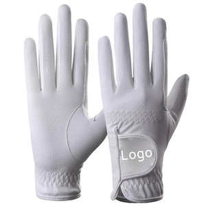 Gants d'équitation en cuir de couleur blanche pour hommes Gants d'équitation personnalisés anti-fendu - Product Image 5
