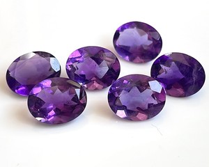 Améthyste naturelle ovale 10x14mm coupe à facettes-améthyste violette en vrac de qualité supérieure - Product Image 1
