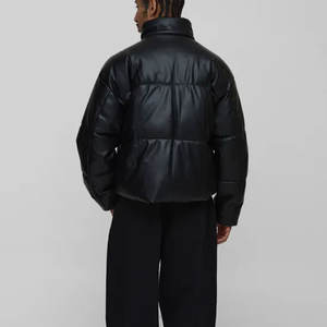 Veste d'hiver matelassée originale COI avec logo brodé personnalisé, coupe ample, rembourrage épais en polyester, toile, col montant pour homme - Product Image 4