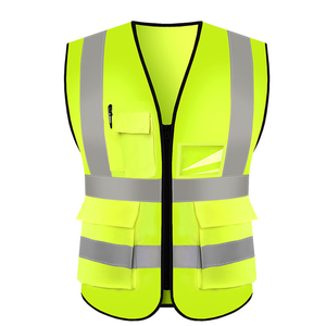 Chaleco de seguridad de alta visibilidad con logotipo personalizado más vendido, ropa de trabajo de poliéster reflectante multifunción para construcción con bolsillos - Product Image 3