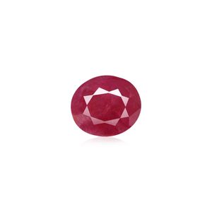 พลอยทับทิมสีแดงธรรมชาติทรงรีขนาด 4.59 กะรัต พร้อมเหลี่ยมเพชรพลอย - Product Image 1